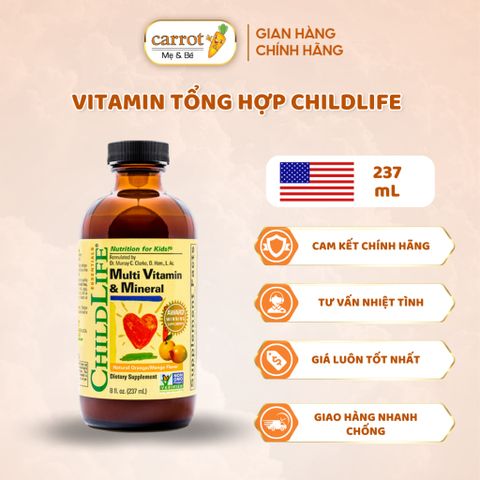 Vitamin Tổng Hợp ChildLife Cung Cấp Các Vitamin Và Khoáng Chất