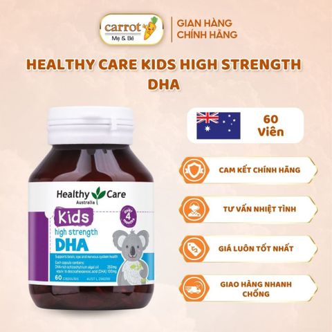 DHA Healthy Care Giúp Bổ Não, Tốt Cho Mắt, Hương Chanh Dễ Uống (Lọ 60 Viên)