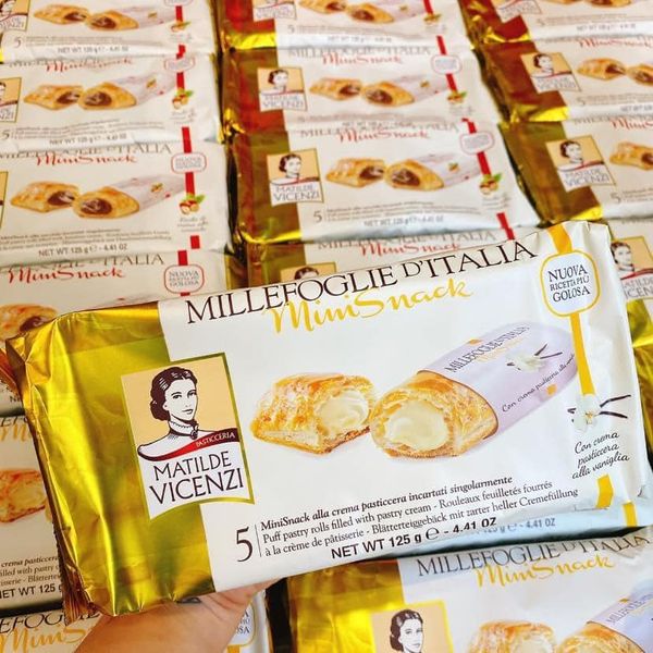 Bánh Ngàn Lớp Nhân Kem/Socola Matilde Vicenzi - Mini Snack Ý, Thơm Ngon - 125g