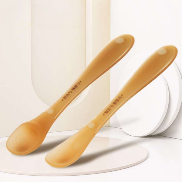 Set 2 Thìa Silicon Hàn Quốc Vàng, Thìa Ăn Dặm Cho Bé