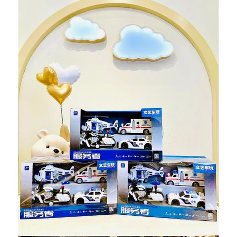 Bộ 4 Xe Police Đẩy Đà W500-4 (chiếc) Cho Bé Từ 3 Tuổi