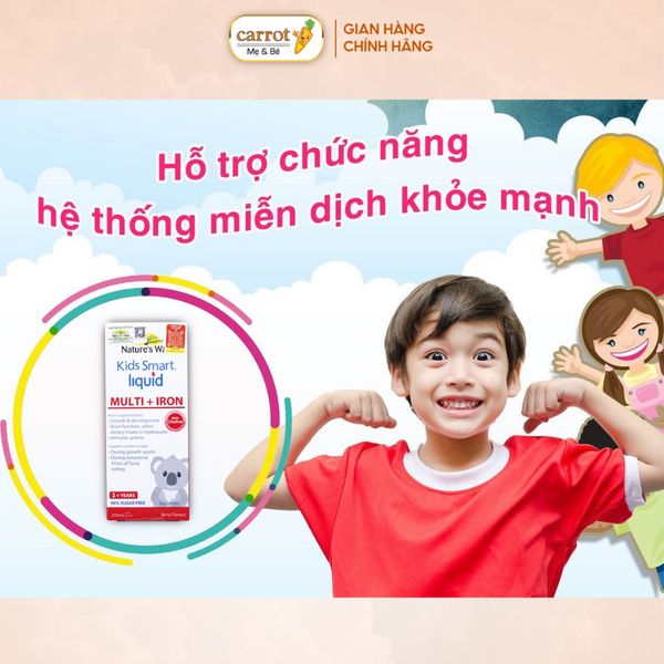 Siro Bổ Sung Sắt Nature's Way Kid Smart Liquid Multi Iron, Hỗ Trợ Tăng Đề Kháng Cho Bé 200ml