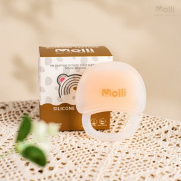 Gặm Nướu Silicon Molli Hình Gấu 2In1, Chất Liệu An Toàn Cho Bé Sử Dụng, Màu Ngẫu Nhiên