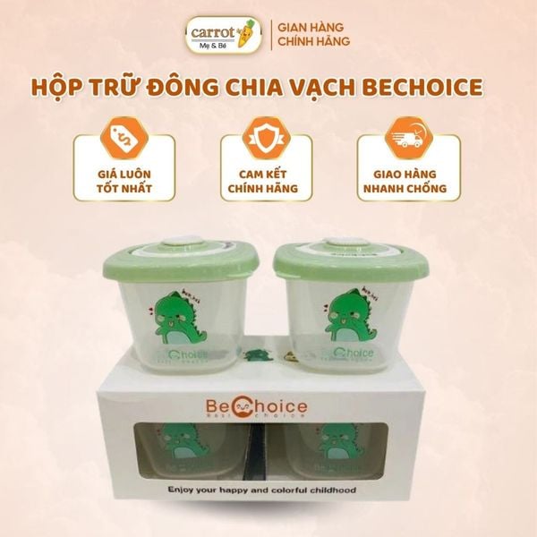 Hộp Trữ Đông Chia Vạch Bechoice Set 2 Cái 120ML