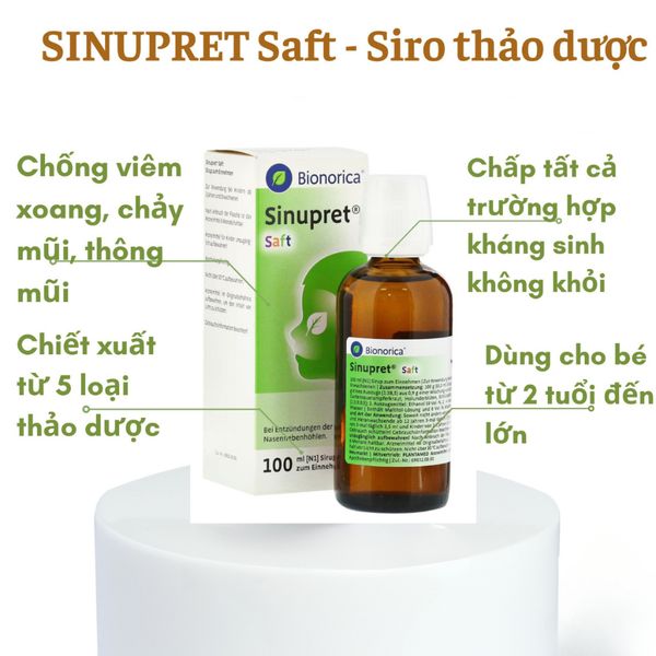 Siro Sinupret Saft Thảo Dược Hỗ Trợ Cải Thiện Sổ Mũi Đường Hô Hấp Cho Bé 100ML