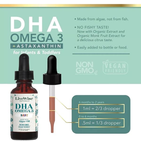 Siro Bổ Sung DHA Orgnic LiveWise Baby Cho Bé Từ Sơ Sinh