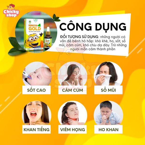 Dầu Húng Chanh Lên Men Minion Gold, Dầu Cỏ Dạ Hương, Cải Thiện Thị Lực, Cho Trẻ Từ 6 Tháng  30ML
