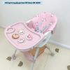 Ghế Ăn Dặm Ngả Lưng Gấp Gọn UMOO Màu Hồng Họa Tiết Thỏ - UM-05145