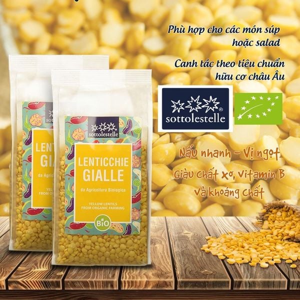 Đậu Lăng Vàng Hữu Cơ Sottolestelle 500G (Gói)