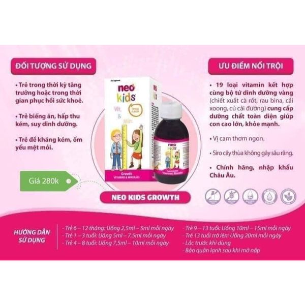 Vitamin tổng hợp Neo Kids 150ml (hộp)