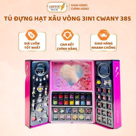 Đồ Chơi Tủ Đựng Hạt Xâu Vòng 3In1 CWANY 385, Đồ Chơi Cho Bé Gái