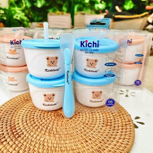 Bộ Cốc Và Chén Ăn Dặm Cho Bé Kichi Kèm Muỗng