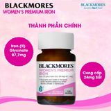 Sắt Cho Bà Bầu Blackmores Women's Premium Iron, Bổ Sắt Cho Mẹ Bầu, Lọ Thủy Tinh 30 Viên