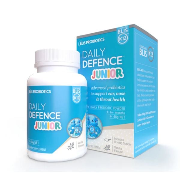 Men Vi Sinh Tai Mũi Họng Blis Daily Defence Junior 40g, Tăng Tề Kháng Mũi Họng Cho Bé 6M+