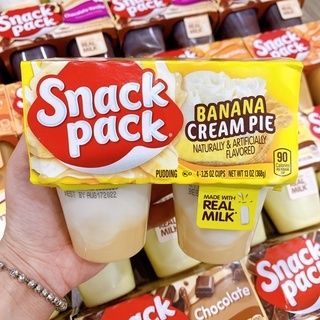 Váng Sữa SNACK PACK Vị Kem Chuối, Vanilla 368G Giàu Canxi Cho Bé