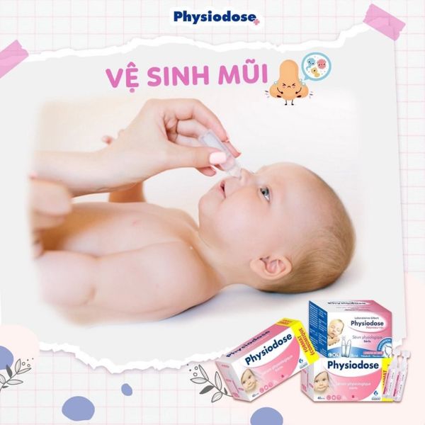 Nước Muối Sinh Lý Physiodose Vệ Sinh Tai, Mũi, Mắt Cho Bé Hộp 40 Ống x 5ML