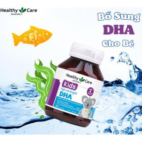 DHA Healthy Care Giúp Bổ Não, Tốt Cho Mắt, Hương Chanh Dễ Uống (Lọ 60 Viên)