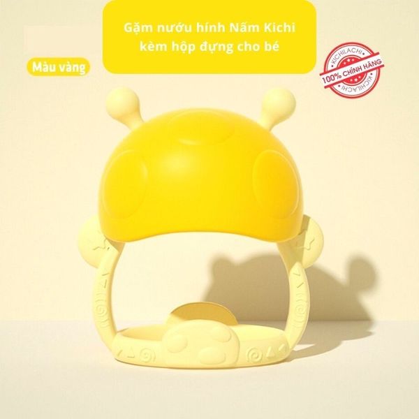 Gặm Nướu Silicon Hình Nấm Kichi Kèm Hộp Đựng Cho Bé