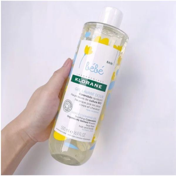 Sữa Tắm Gội 2 in 1 Klorane Bebe Pháp 500ML, Sữa Tắm Gội Cho Bé Từ Sơ Sinh