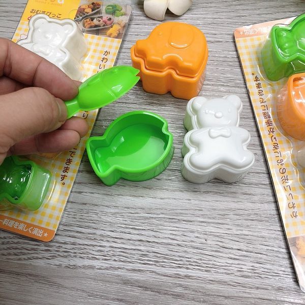 Set 3 Khuôn cơm M'sa, Khuôn Cơm Hình Thú Cho Bé Ăn Dặm