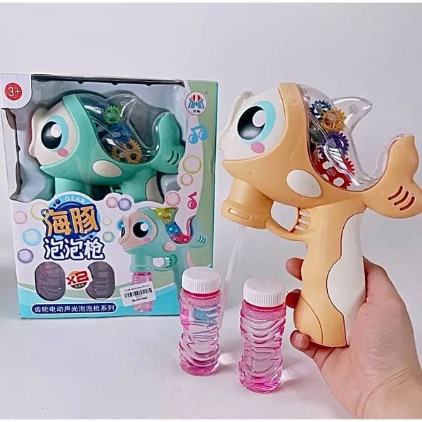 Bộ Đồ Chơi Máy Bắn Bong Bóng Hình Con Cá Nhựa