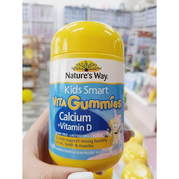 Kẹo Dẻo Canxi Cho Bé Nature’s Way Kids Smart Vita Gummies Calcium + Vitamin D 60 Viên