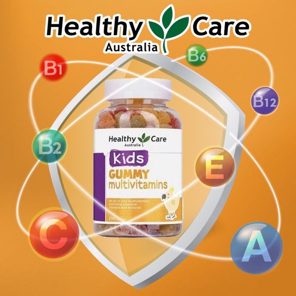 Kẹo Dẻo Healthy Care Kids Gummy Omega 3/ Multivitamin, Úc (250 viên) Bổ Sung Chất Cho Bé Từ 2 Tuổi