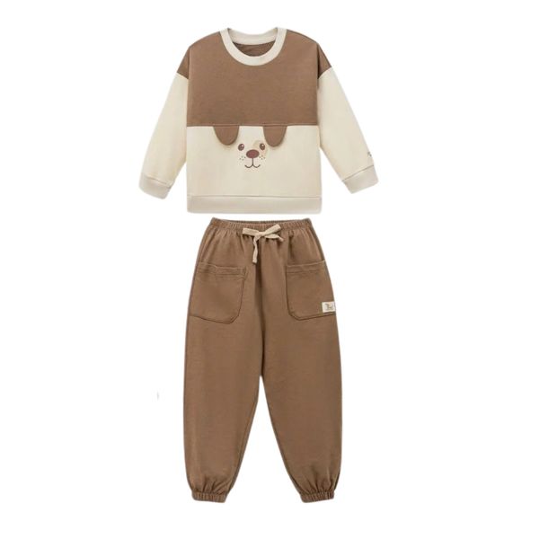 Bộ Dài Tay Nous Màu Nâu Hình Gấu Cho Bé Từ 2-5 Tuổi