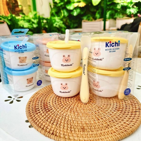 Bộ Cốc Và Chén Ăn Dặm Cho Bé Kichi Kèm Muỗng