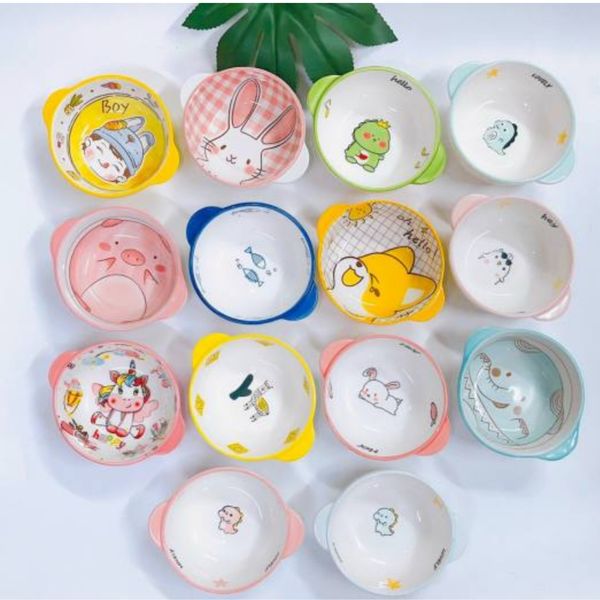 Chén Sứ Ăn Dặm Size Lớn Có Tai Cầm, Bát Ăn Dặm
