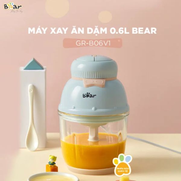 Máy Xay Ăn Dặm BEAR 0.6L GR-B06V1, Máy Xay Gia Vị Nấu Ăn, Xay Thịt