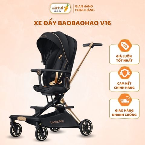 Xe Đẩy 2 Chiều Gấp Gọn Cho Bé Baobaohao V16 Màu Đen, Thiết Kế Gọn Nhẹ