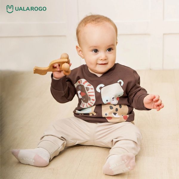 Bộ Dài Tay Nỉ Chéo Ualarogo UR3640 Cho Bé Gái Và Bé Trai