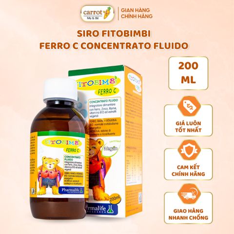 Siro bổ sung sắt,kẽm FERRO C FITOBIMBI Chai 200ml - Siêu Thị Mẹ Và Bé Carrot