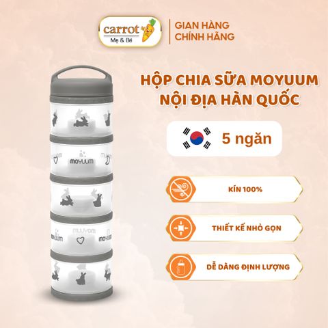 Hộp Chia Sữa Bột Cho Bé Cao Cấp Moyuum Nội Địa Hàn Quốc Chất Liệu PPSU 3 Ngăn Và 5 Ngăn