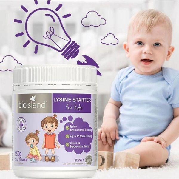 Bột Bio Island Lysine Starter For Kids Cho Trẻ Dưới 6 Tuổi Của Úc 150G