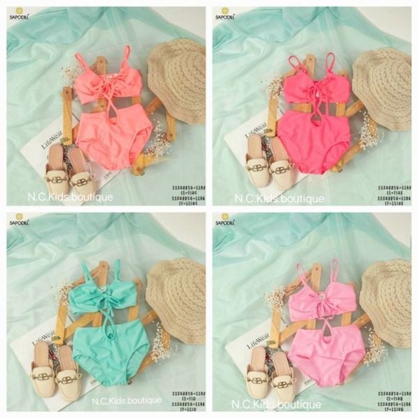 Bộ Đồ Bơi Bé Gái Màu Xanh SAPODILL, Đồ Bơi Cho Bé Gái Đi Biển