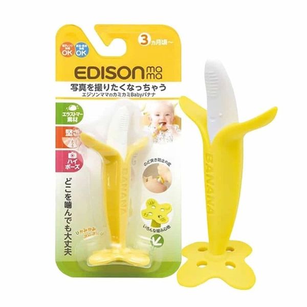 Gặm Nướu EDISON MAMA Nhật Bản, Gặm Nướu Hình Chuối An Toàn Cho Bé, Hàng Chính Hãng