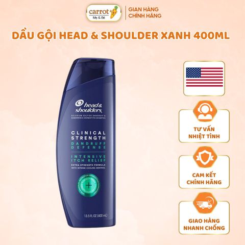 Dầu Gội Head & Shoulders Clinical Strength 400ML, Dầu Gội Head Mỹ Giảm Gàu,Nấm