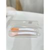 Set 2 Thìa Báo Nóng Hồng, Cam, Muỗng Ăn Dặm Cho Bé Kèm Hộp