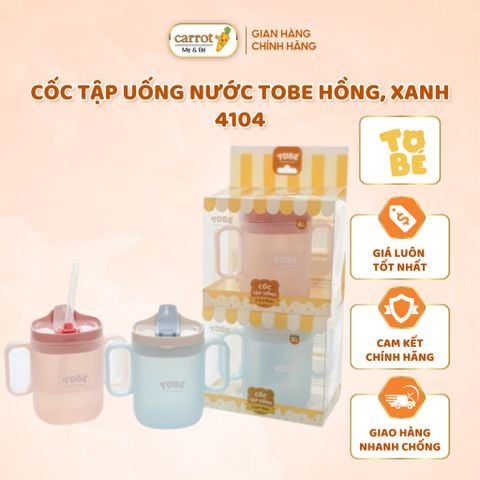 Cốc Tập Uống Nước TOBE Hồng, Xanh 4104, Cốc Uống Nước Cho Bé