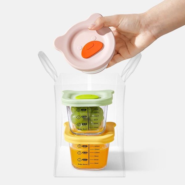 Hộp Trữ Đông Thuỷ Tinh Đựng Thức Ăn Cho Bé Chia Vạch 230ml