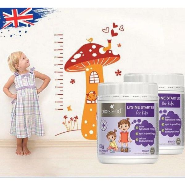 Bột Bio Island Lysine Starter For Kids Cho Trẻ Dưới 6 Tuổi Của Úc 150G