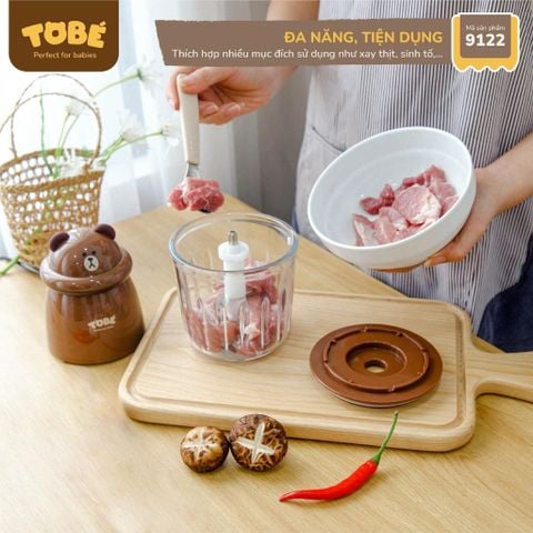 Máy Xay Đa Năng ToBe Beanie Plus 0.6L 9122, 8 Lưỡi, Tặng Kèm Cối 0.3L Chính Hãng