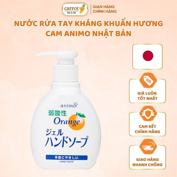 Nước Rửa Tay Animo Kháng Khuẩn Hương Cam Nhật bản