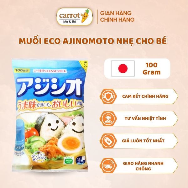 Muối Eco Ajinomoto Nhẹ Cho Bé 100G, Muối Giảm Mặn Cho Bé