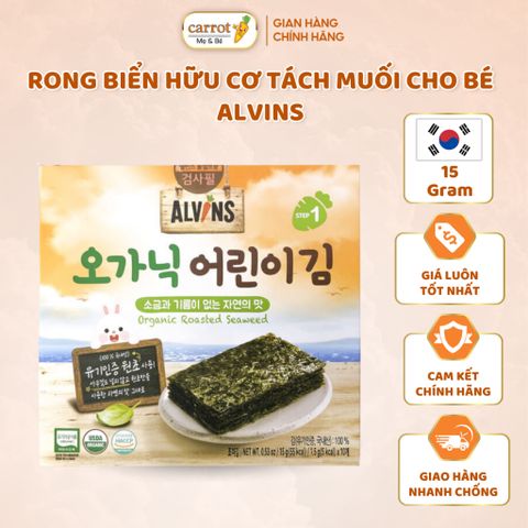 Rong Biển Tách Muối Hữu Cơ ALVINS Hàn Quốc Cho Bé Ăn Dặm