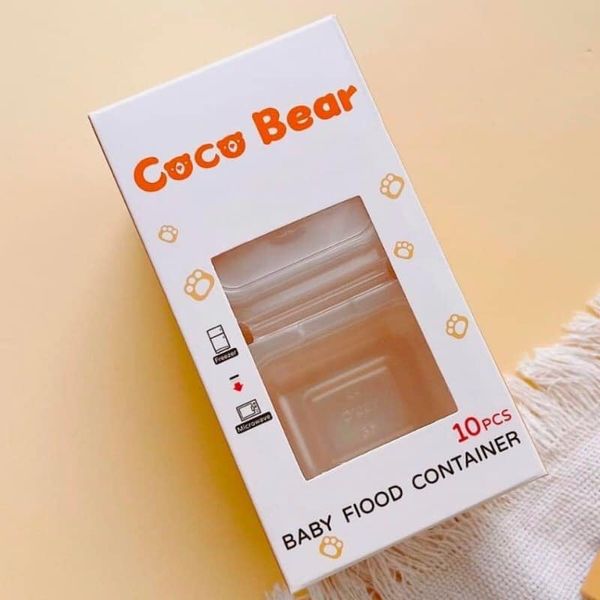 Set Hộp Trữ Đông Ăn Dặm Coco Bear Chịu Nhiệt, 50ml, 100m