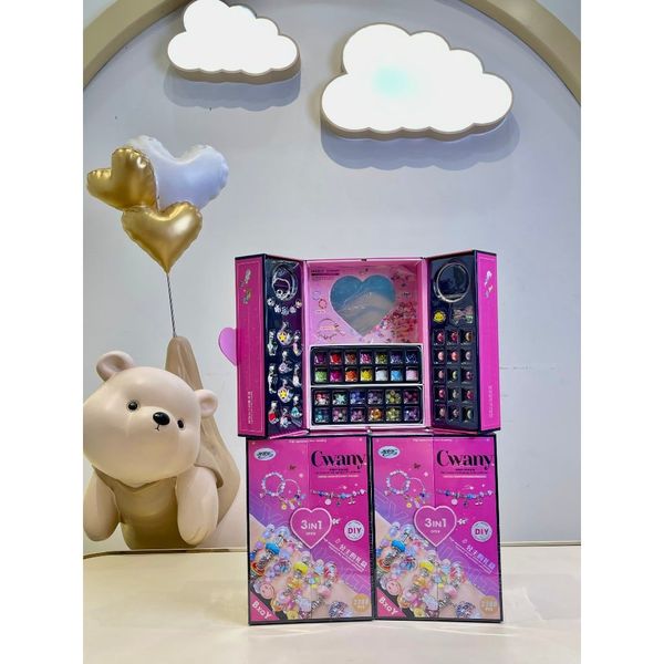 Đồ Chơi Tủ Đựng Hạt Xâu Vòng 3In1 CWANY 385, Đồ Chơi Cho Bé Gái