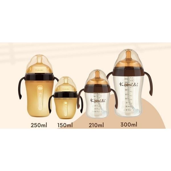 Bình Sữa Kamidi Chất Liệu PPSU 210ML, 300ML  - Bình Sữa Kamidi Chất Liệu Silicon Nâu Chính Hãng